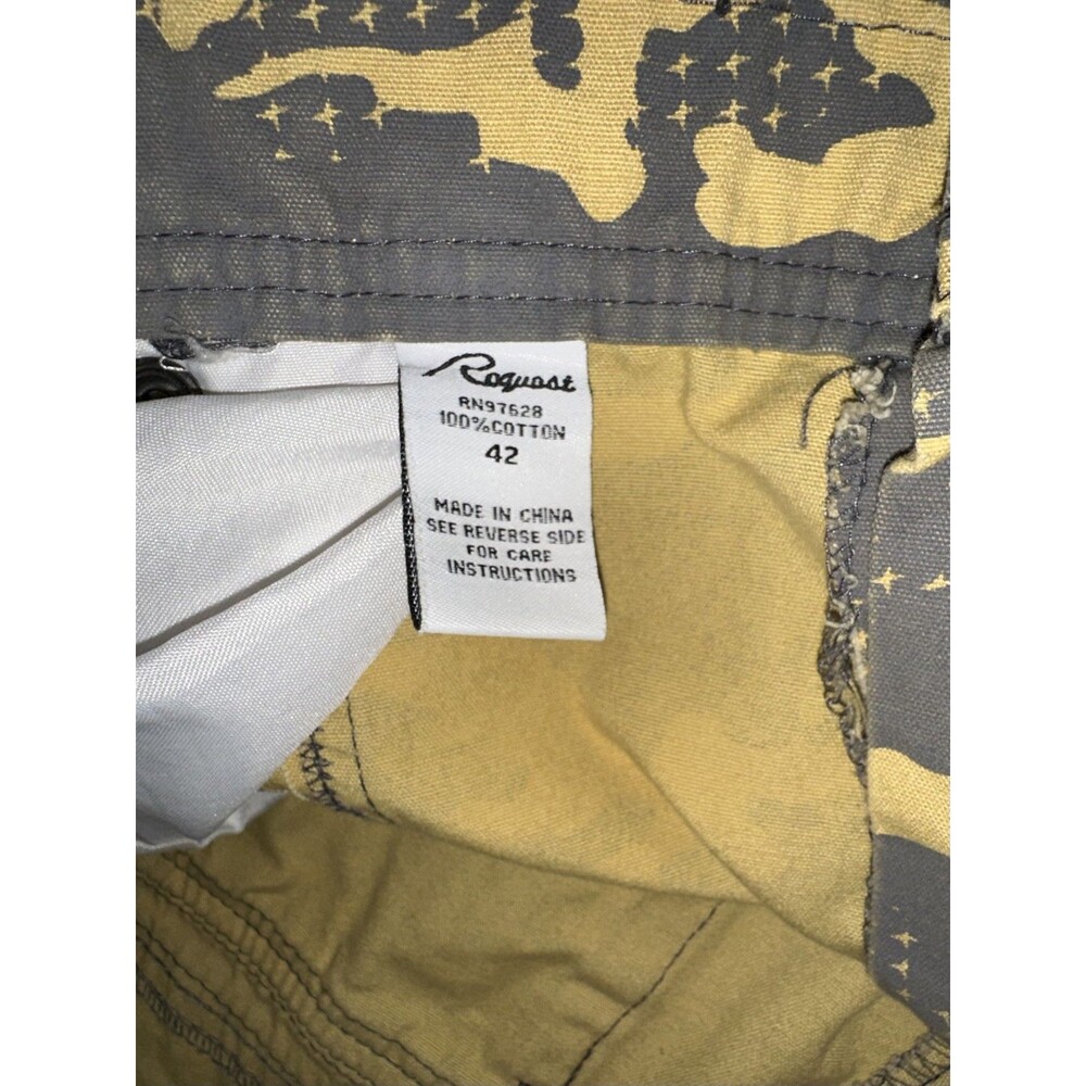Vintage Y2K Request Jeans Cargo Tactical Camo Yellow Gray Mens Size 40 (Tag 42) - Picture 4 of 8
